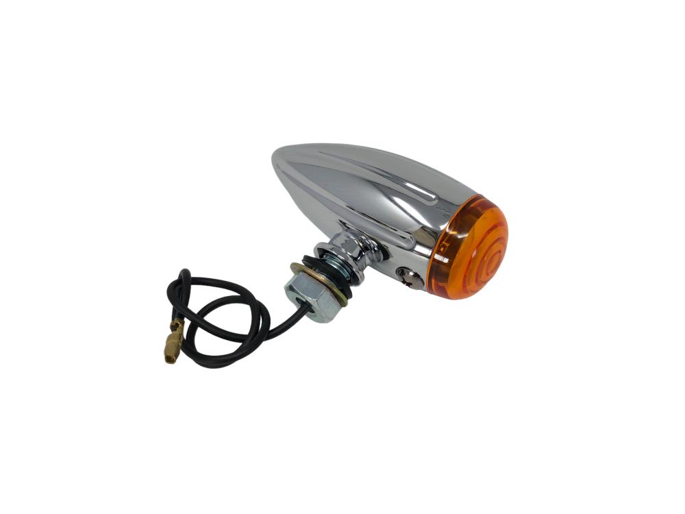 Highway Hawk Blinker "Bullet Light Amber Tech Glide" chrom 12V23W M8 (1 Stück)