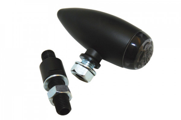 HIGHSIDER LED-Rücklicht / Bremslicht Kombination MICRO-BULLET, schwarz mit getöntem Glas - E-geprüft (1 Stück)