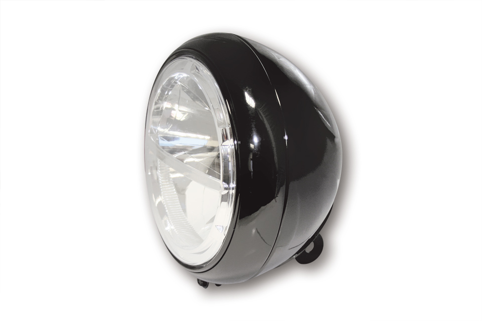 HIGHSIDER 7 Zoll LED-Hauptscheinwerfer VOYAGE mit Standlicht, Metallgehäuse , untere Befestigung, E-geprüft.In verschiedenen Farben erhältlich.