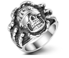 Ring "Crazy Skull Driver" / Size 08 (D=18,1mm) / Silver