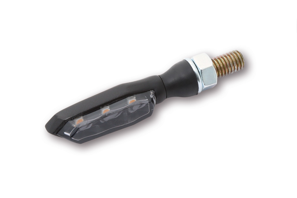 HIGHSIDER SONIC-X1 LED Blinker, schwarzes Metallgehäuse, getöntes Glas, Paar, E-geprüft.