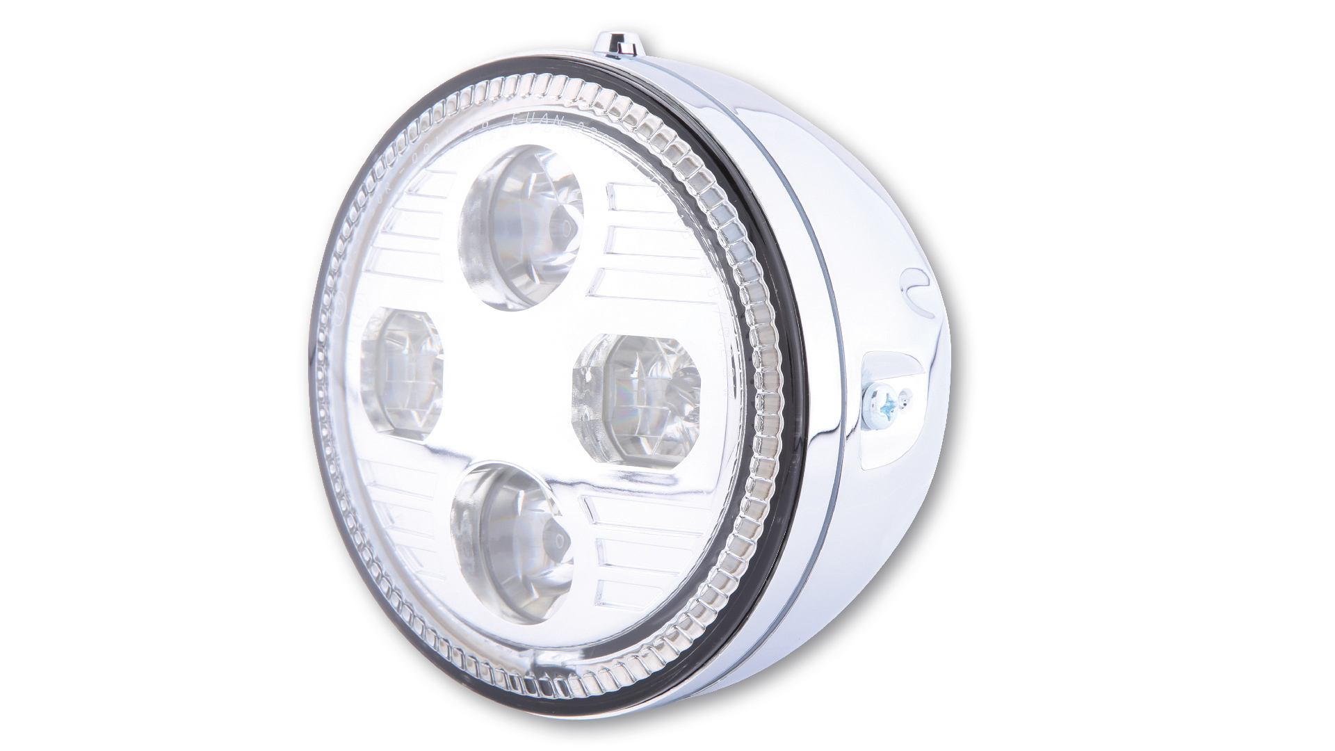 HIGHSIDER 5 3/4 Zoll LED-Hauptscheinwerfer ATLANTA mit Standlicht, Metallgehäuse schwarz, seitliche Befestigung, E-geprüft.