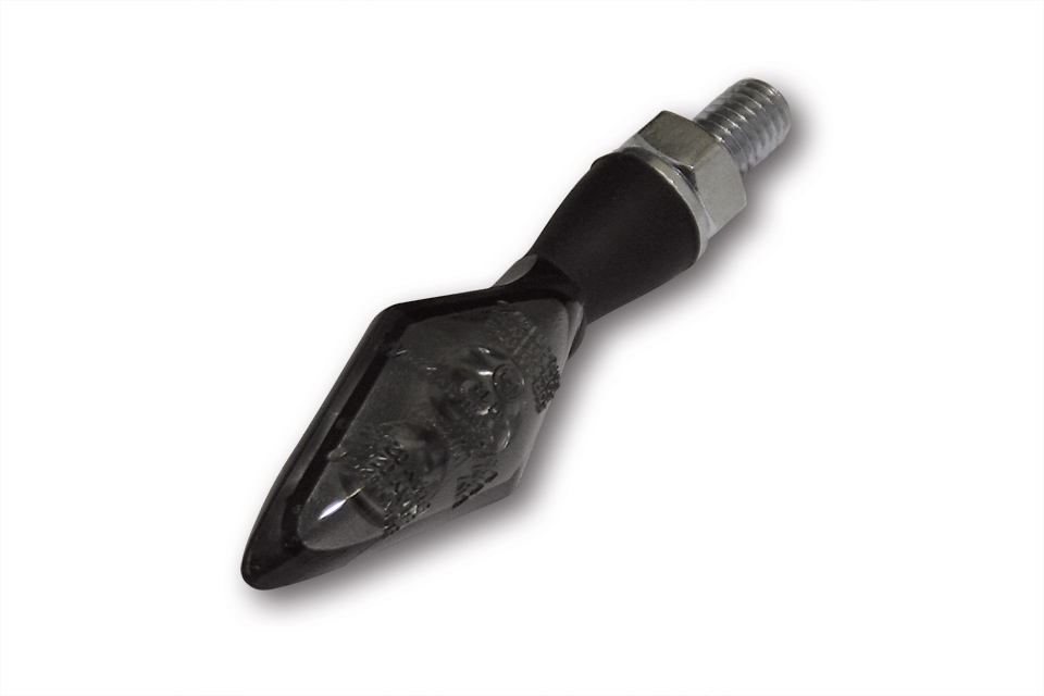 HIGHSIDER LED-Blinker/Positionsleuchte PEN HEAD DOUBLE, schwarzes Metallgehäuse, getöntes Glas, Paar, E-geprüft.