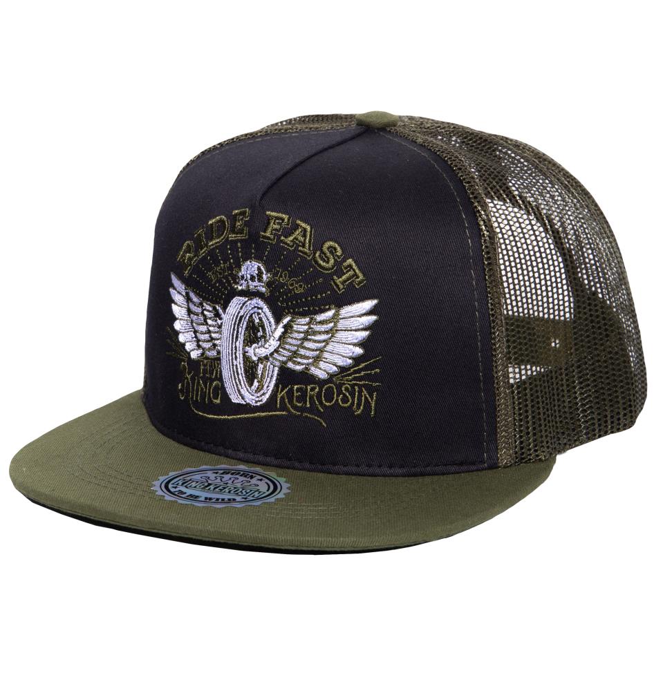 Herren Mütze Cap "Ride Fast" - Grün und schwarz- Universal