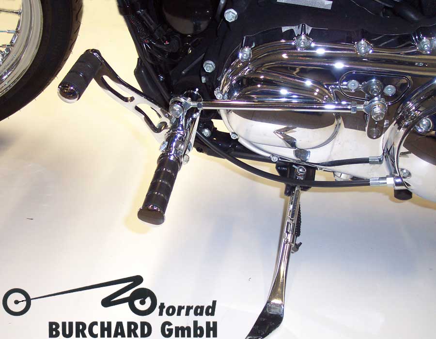 Fußrastenanlage 28 cm vorverlegt für Harley Davidson Sportster ab 2004 ohne ABS TÜV