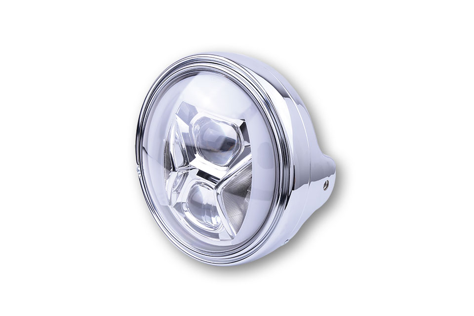 7 Zoll LED Scheinwerfer LTD TYP 8 mit Tagfahr- und Kurvenlicht, E-geprüft, in verschiedenen Farben erhältlich.