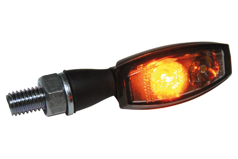 HIGHSIDER LED-Blinker/Positionsleuchte BLAZE, schwarzes Metallgehäuse, getöntes Glas, E-geprüft für vorne. M8-Gewinde, Paar