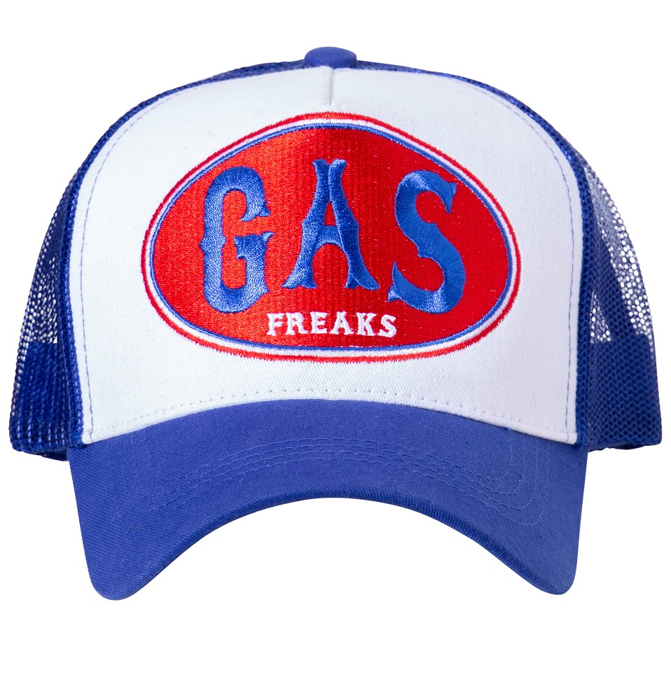 Herren Mütze Cap "Gas Freaks" - Blau und Rot - Universal