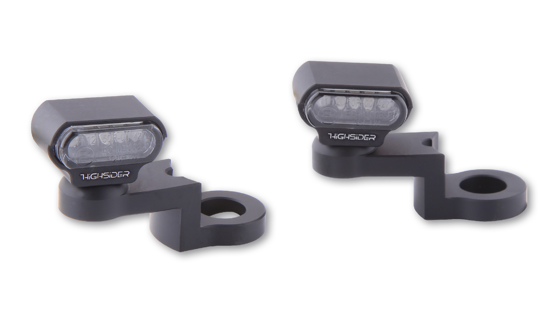 LED Blinker mit CNC Spiegelbefestigung TYP 1, ganz bequem am Rückspiegel befestigen, schwarz, E-geprüft, Paar.
