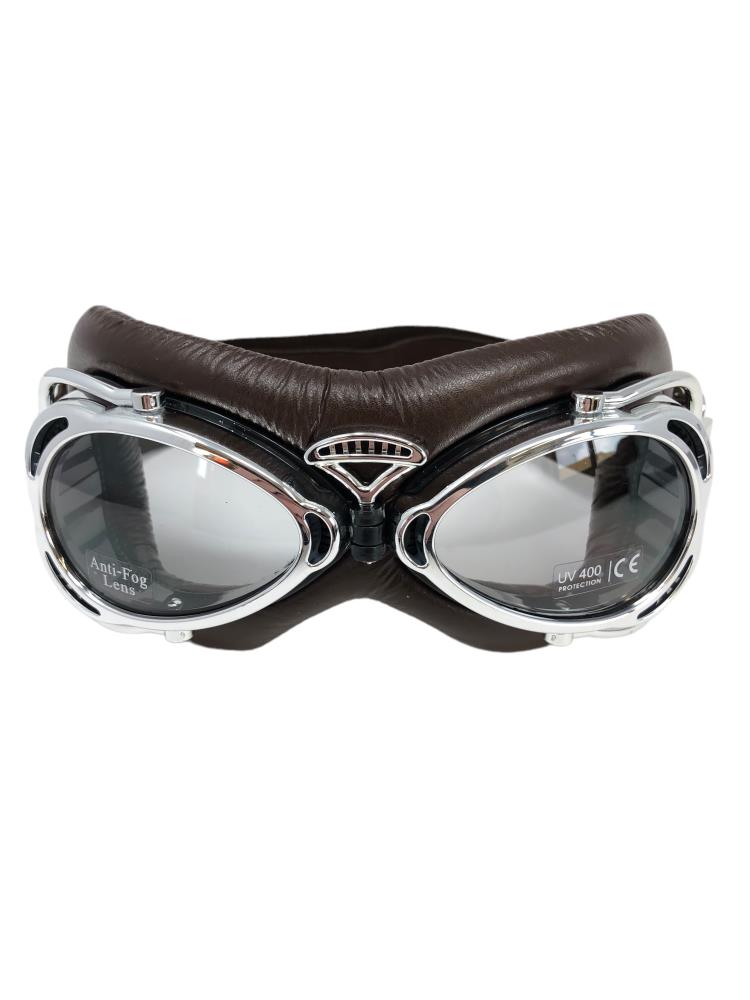Highway Hawk Motorrad Brille/ Sonnenbrille "Dakota" braun verchromter Rahmen