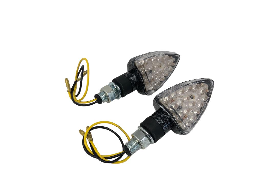 Highway Hawk LED Blinker Set "Arrow" carbon optik E-Markierung / M10 Gewinde (2 Stück)