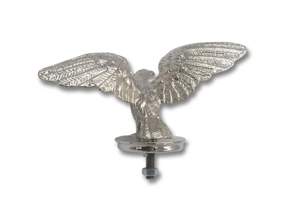 Highway Hawk Motorrad Ornament/ Figur "Standing Hawk Wide Wings" 6 cm hoch in Chrom