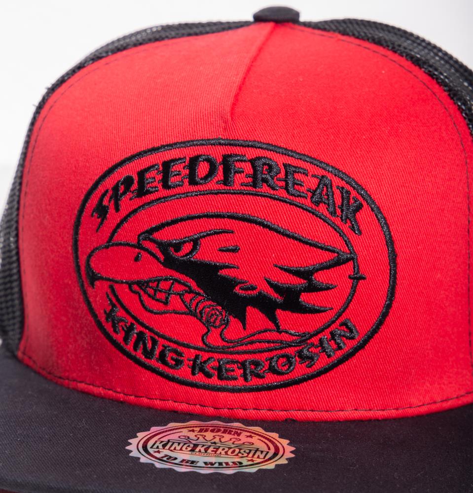 Herren Mütze Cap "Speedfreak" - Rot und schwarz - Universal
