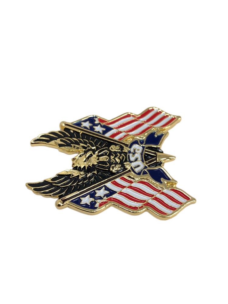 Highway Hawk Emblem "Adler USA-Flagge" in gold zum Aufkleben