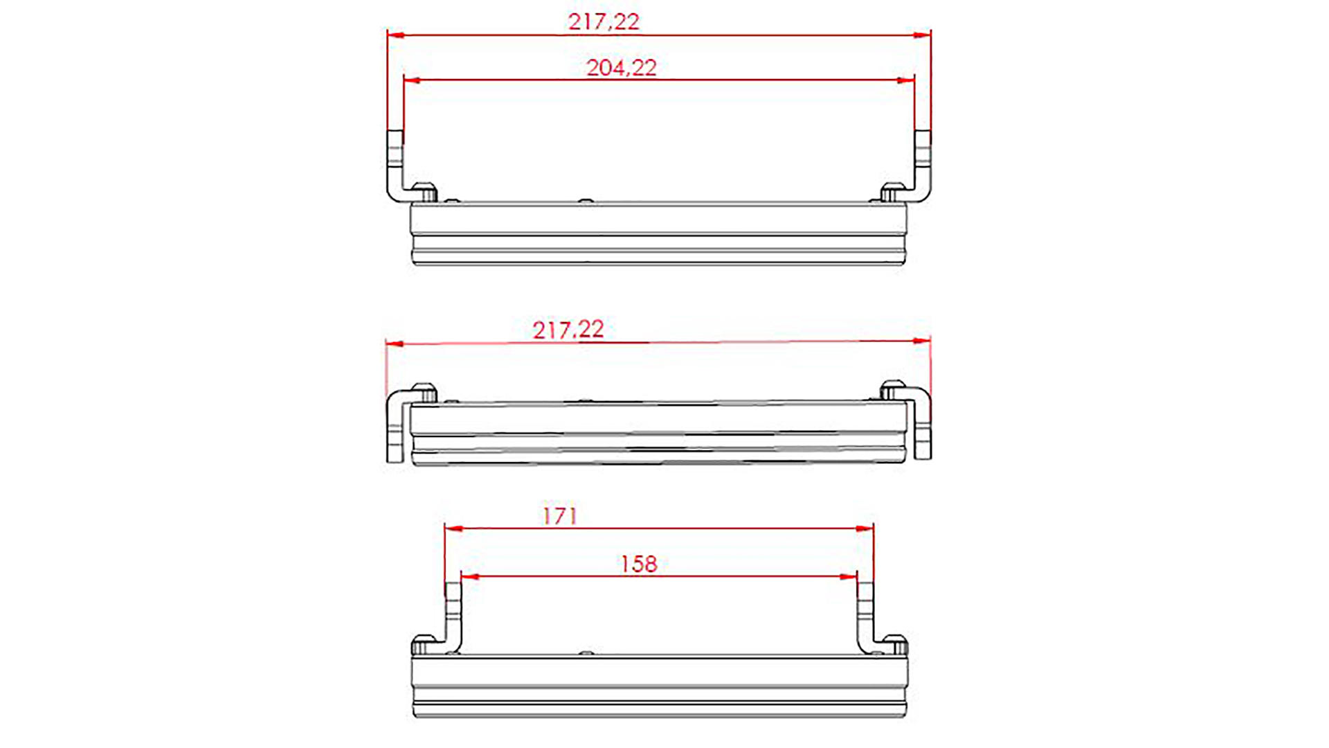 Montage-Kit untere Befestigung für LED Scheinwerfer FRAME-R1. (alle Typen)