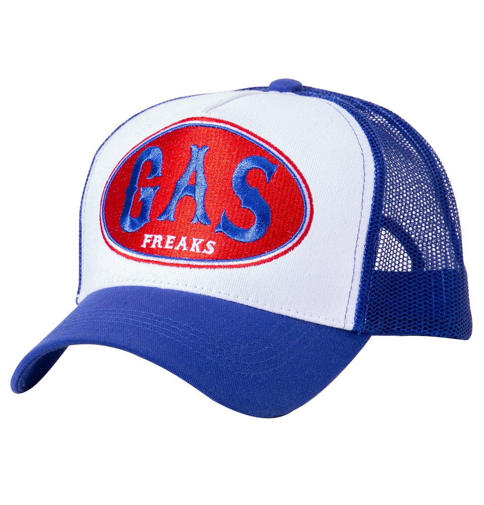 Herren Mütze Cap "Gas Freaks" - Blau und Rot - Universal