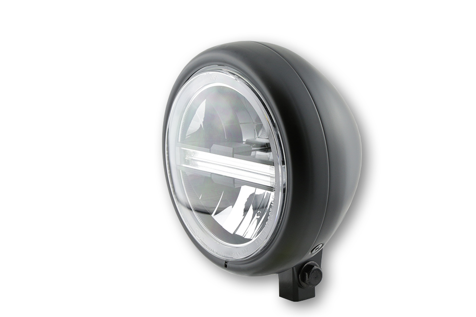 5 3/4 Zoll LED-Scheinwerfer PECOS TYP 6 mit TFL, untere Befestigung E-geprüftIn verschiedenen Farben erhältlich.