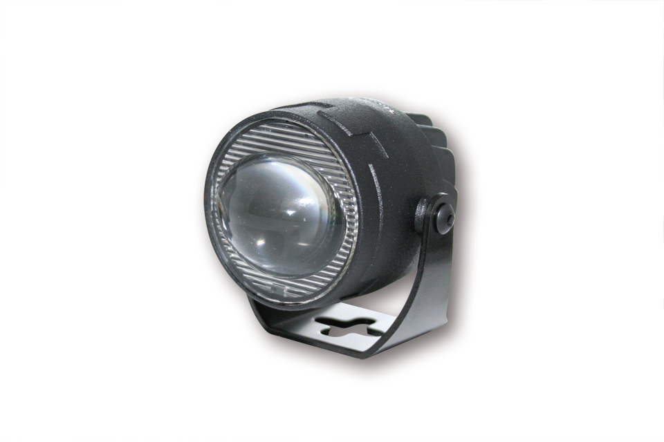 HIGHSIDER SATELLITE LED Abblendscheinwerfer, matt schwarzes Alugehäuse mit Halter, Linsendurchmesser: 44 mm, E-geprüft.