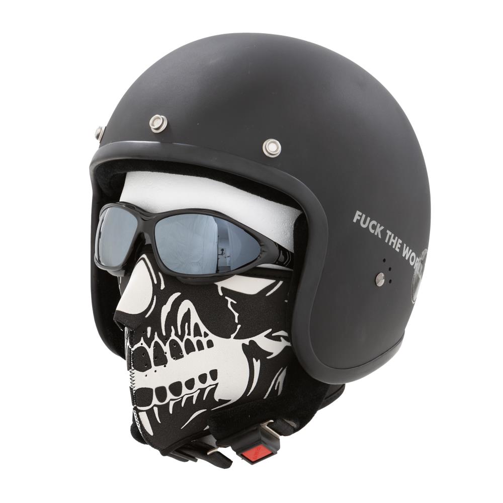 Highway Hawk Motorrad Biker Maske"Skull Black"