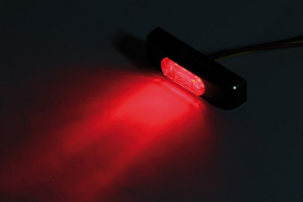 HIGHSIDER CONERO T1 LED Rücklicht rund, Glas rot, schwarz eloxiert, E-geprüft. (1 Stück)