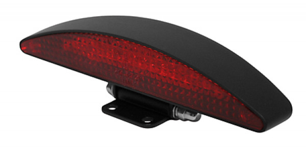 HIGHSIDER LED-Rücklicht / Bremslicht INTERSTATE mit Halter, schwarzes Metall-Gehäuse mit rotem Glas - Ohne Nummernschildbeleuchtung, E-geprüft. (1 Stück)