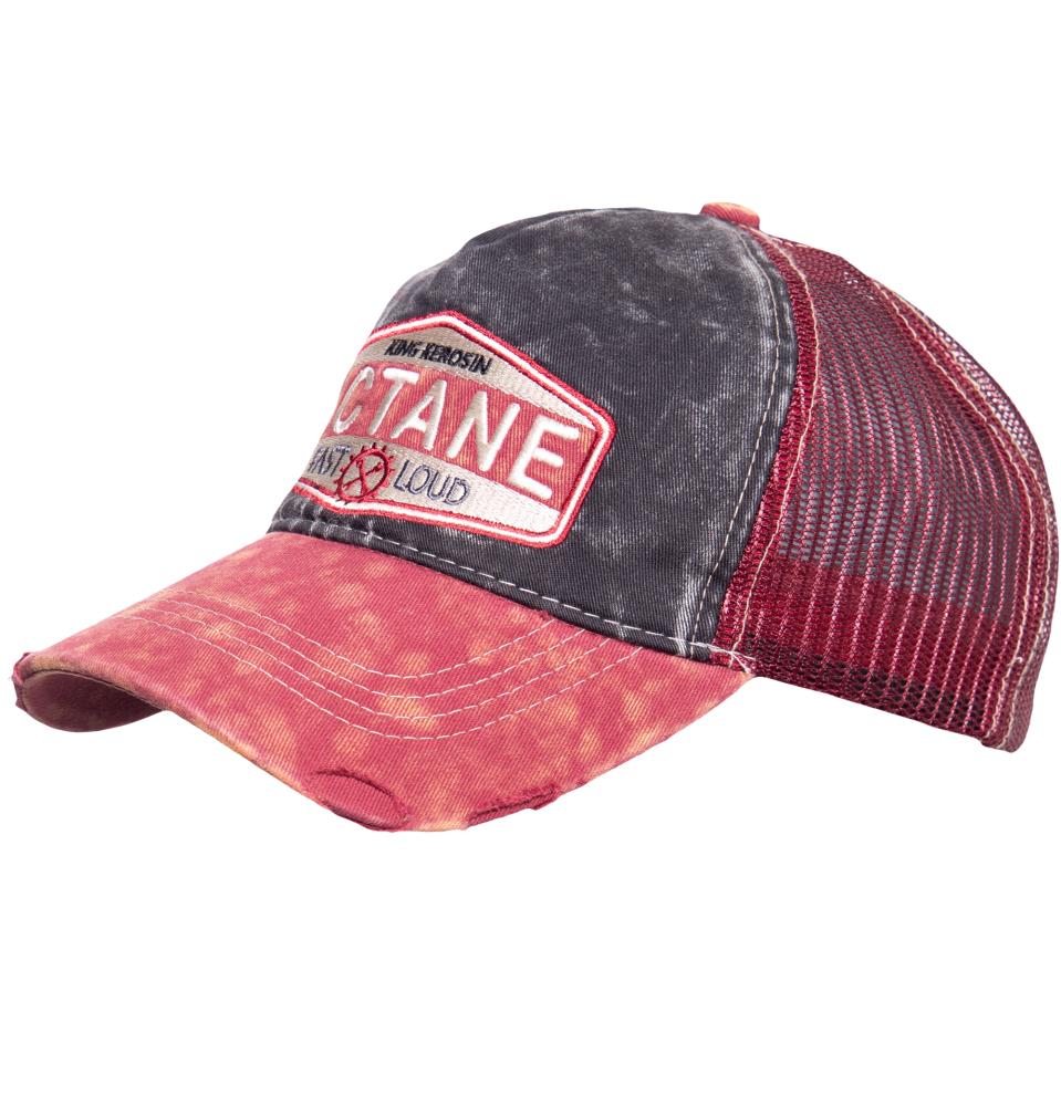 Herren Mütze Cap "Vintage Octane" - Rot und schwarz - Universal