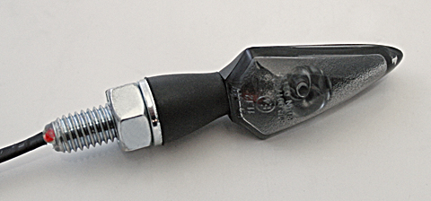 HIGHSIDER Power-LED Blinker STREAM, schwarzes Metallgehäuse mit Gummistiel, getöntes Glas, E-gepr., Paar