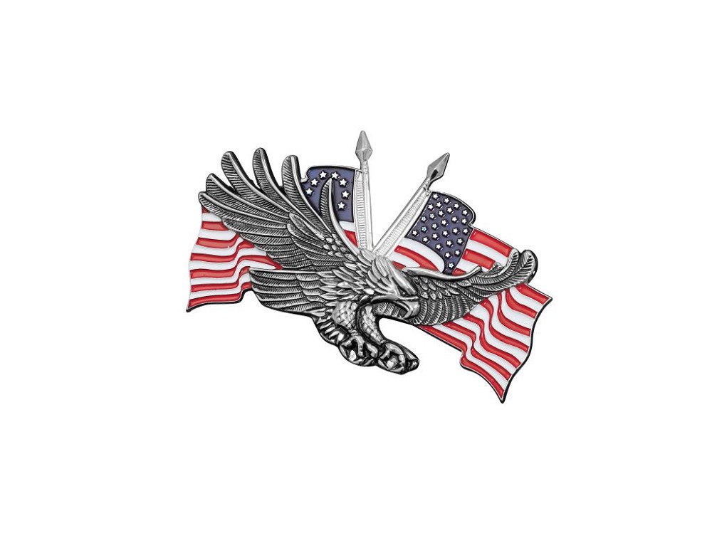 Highway Hawk Emblem "Adler USA-Flagge" 11 cm breit zum Aufkleben