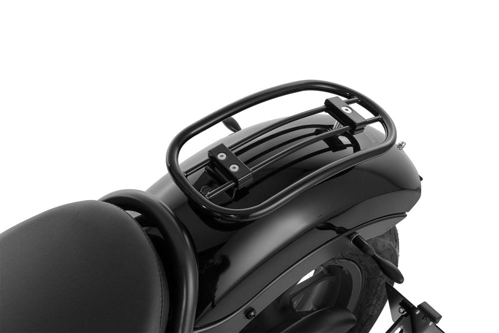 Highway Hawk Gepäckträger Solo Rack "Tubular" in schwarz glänzend - komplett mit Halterung für Honda CMX 500 Rebel/ PC56
