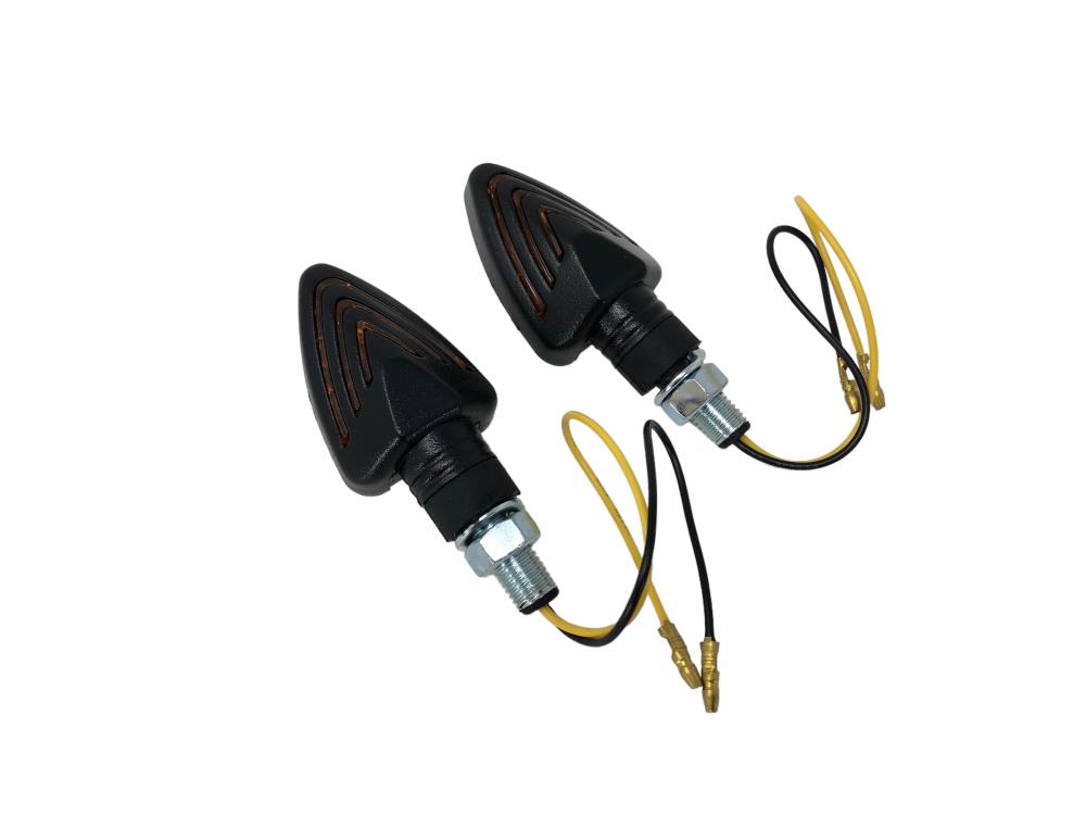 Highway Hawk LED Blinker Set "Arrow" schwarz E-Markierung / M10 Gewinde (2 Stück)
