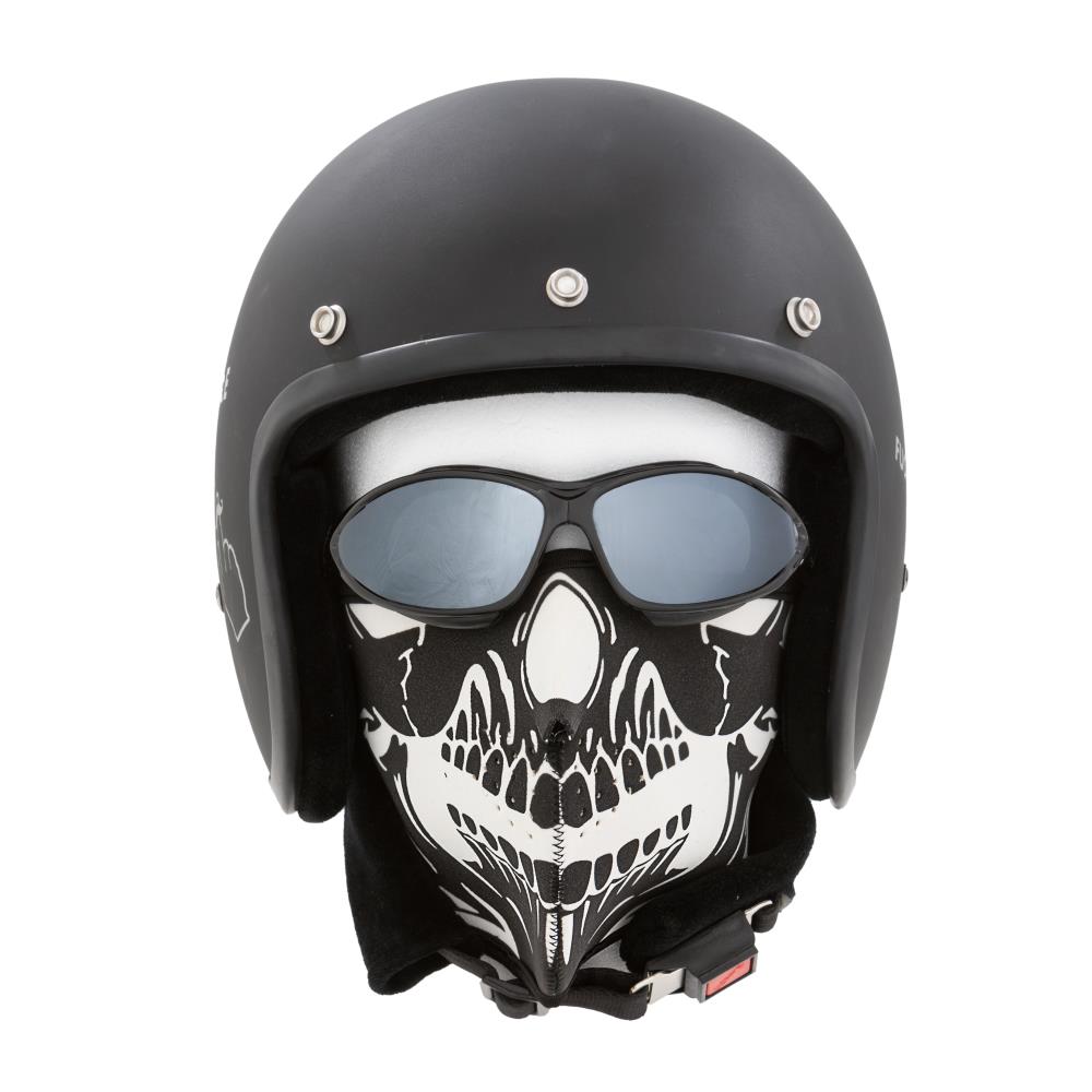 Highway Hawk Motorrad Biker Maske"Skull Black"