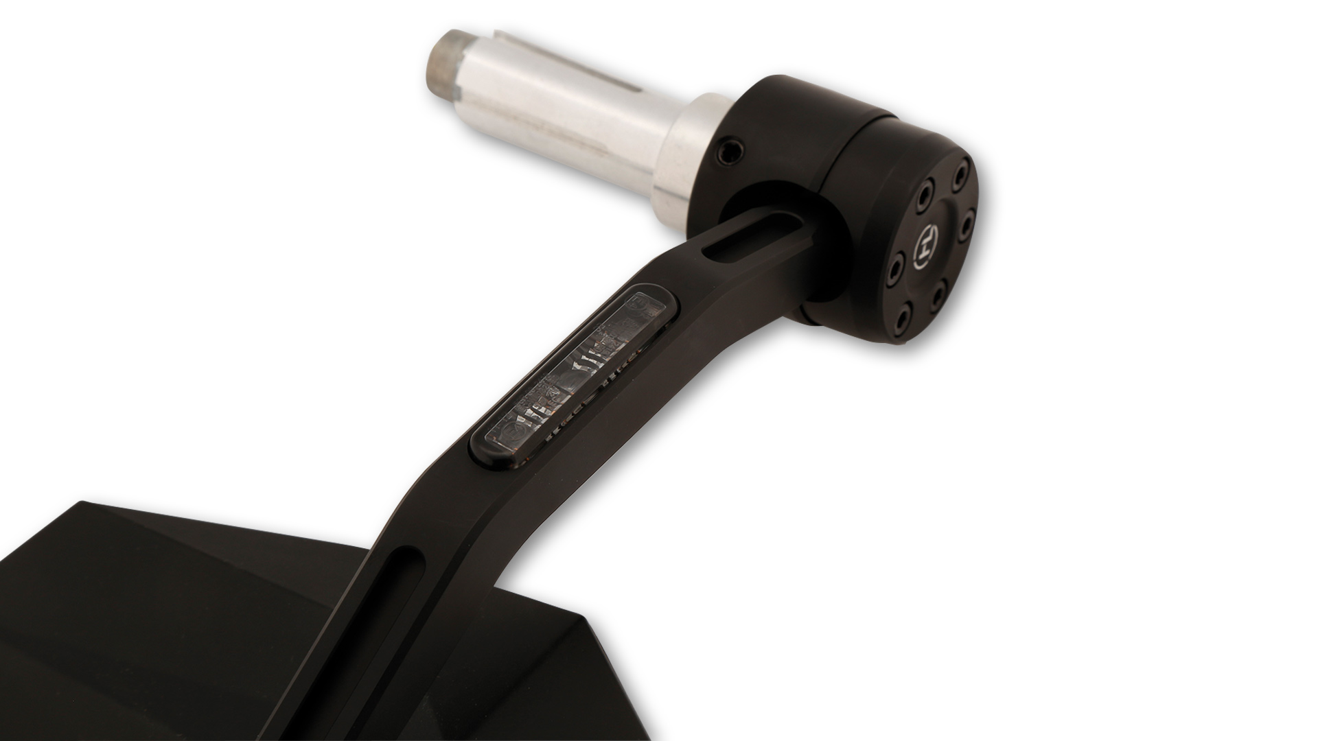 HIGHSIDER STEALTH-X7 Lenkerendenspiegel mit LED Blinker, schwarz, E-geprüft, Stück.