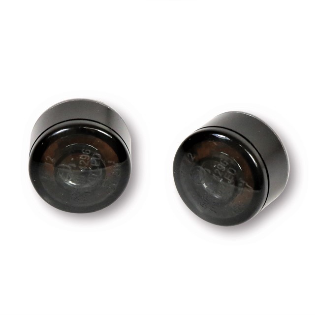 HIGHSIDER APOLLO Modul LED Blinker, schwarzes Alugehäuse, getöntes Glas, Paar, E-geprüft.