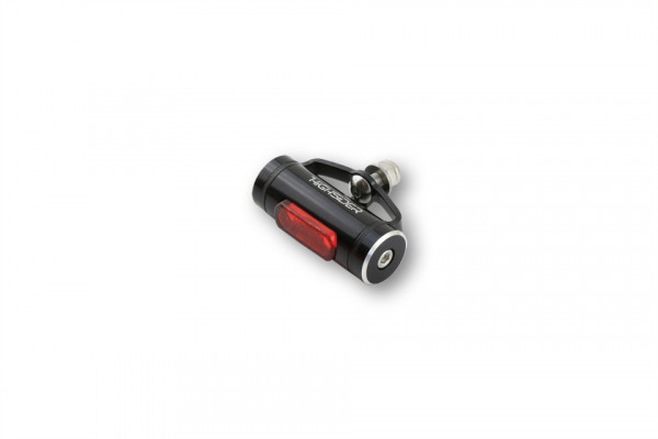 HIGHSIDER CONERO T1 LED Rücklicht rundes Alu-Gehäuse, schwarz eloxiert, rotes Glas, E-geprüft. (1 Stück)