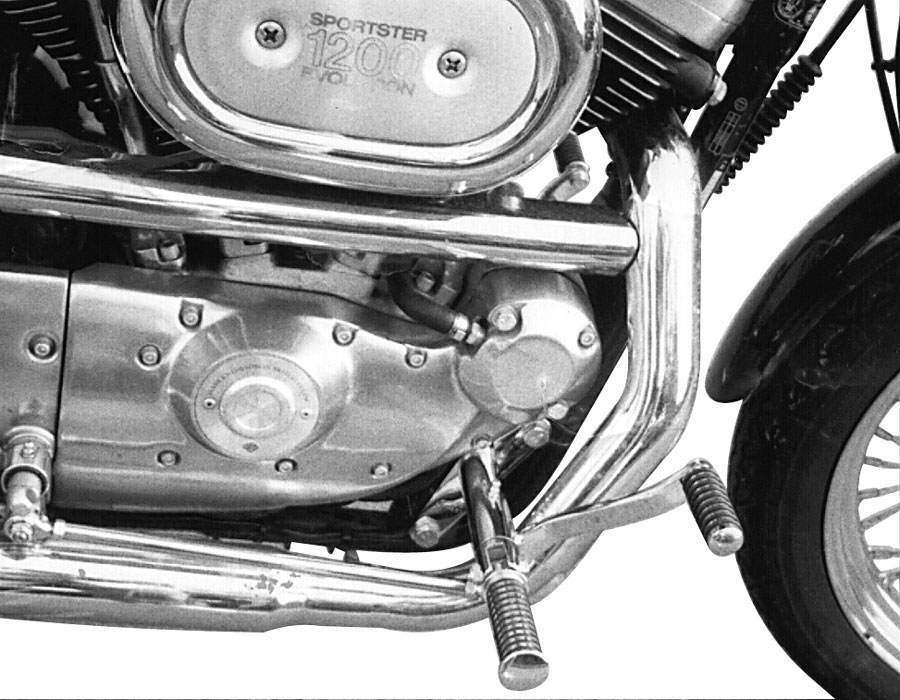 Fußrastenanlage 24 cm vorverlegt für Harley Davidson Sportster Evo 4 Gang TÜV