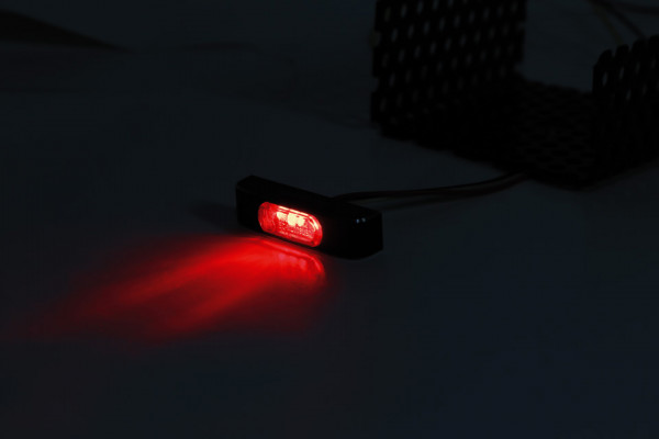 HIGHSIDER CONERO T1 LED Rücklicht rund, Glas rot, schwarz eloxiert, E-geprüft. (1 Stück)