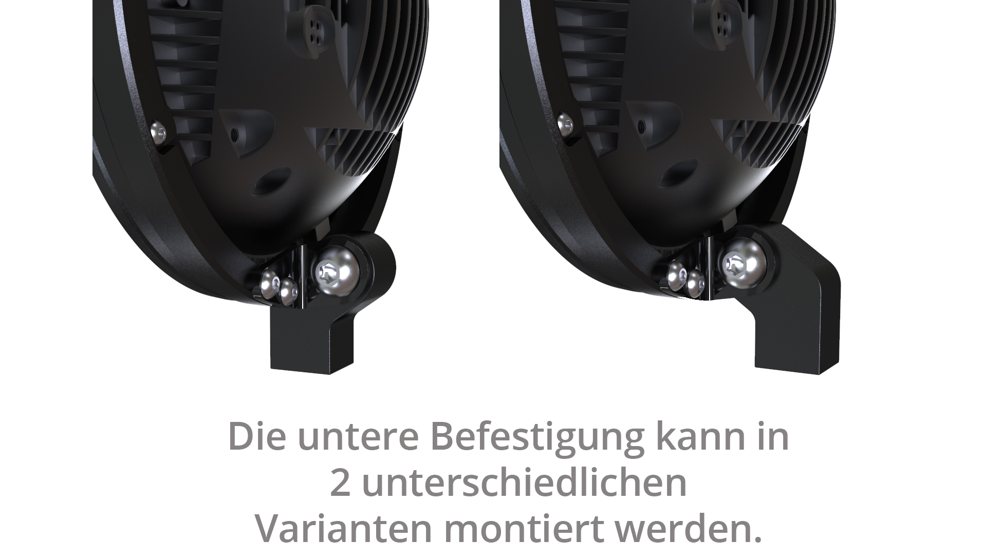 5 3/4 Zoll LED Hauptscheinwerfer FRAME-R2 TYP 7 mit Standlichtring, rund, schwarz. Erhältlich mit seitlicher und unterer Befestigung,  E-geprüft.