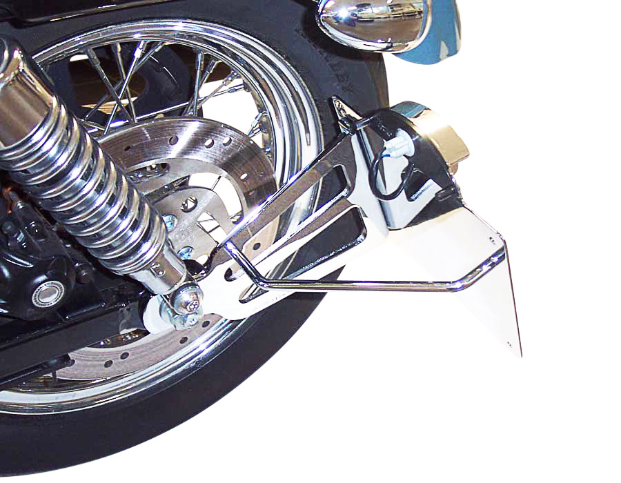 Seitlicher Kennzeichenhalter für Harley Davidson Sportster mit 1" Achse TÜV