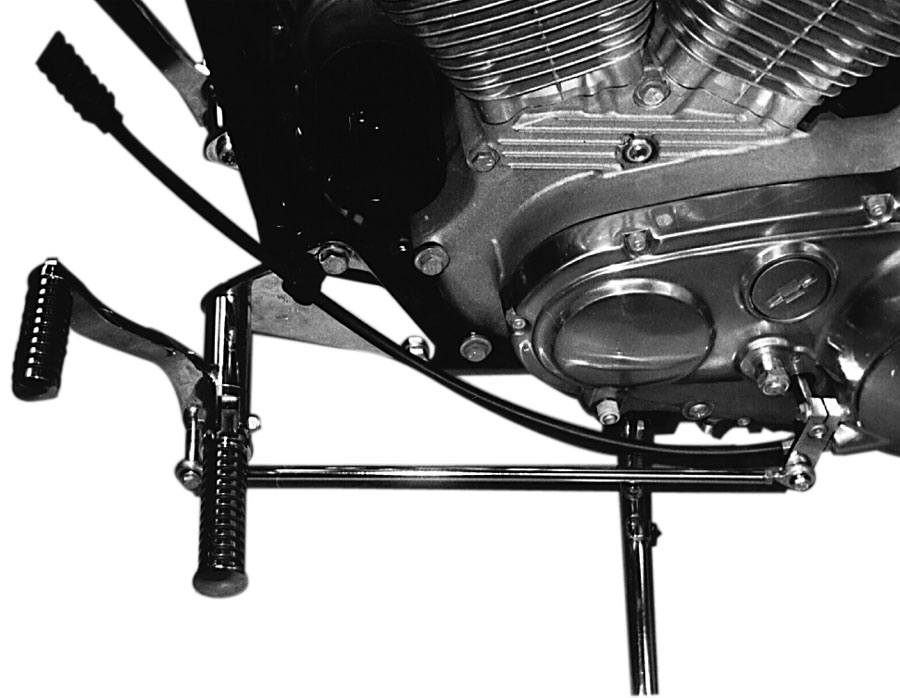 Fußrastenanlage 32 cm vorverlegt für Harley Davidson Sportster Evo 5 Gang TÜV