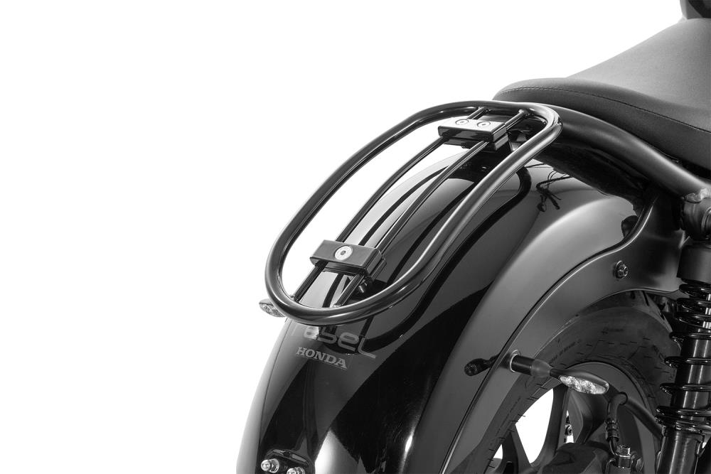 Highway Hawk Gepäckträger Solo Rack "Tubular" in schwarz glänzend - komplett mit Halterung für Honda CMX 500 Rebel/ PC56