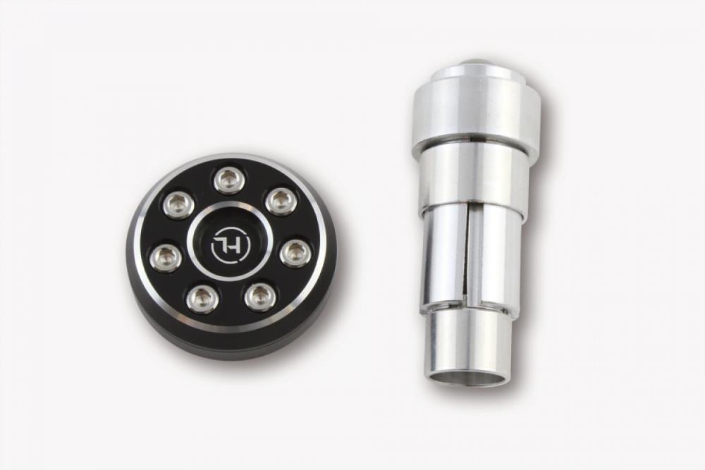 Highsider Lenkerende "CONERO TYP 1" Alu schwarz Universal für Lenker mit einem Innendurchmesser von 12 mm bis 22 mm (1 Set)