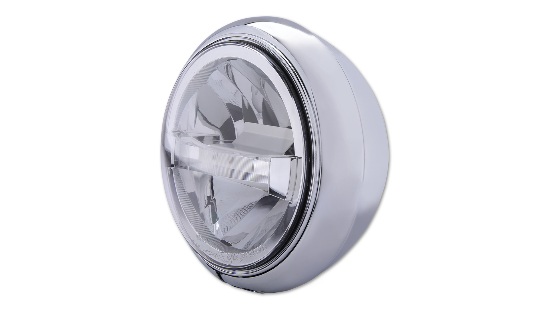 7 Zoll LED-Scheinwerfer HD-STYLE TYP 4 mit TFL, Metallgehäuse, klares Glas, rund, untere Befestigung, E-geprüft.